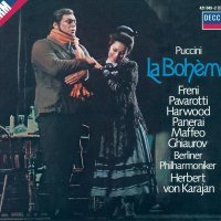 Luciano Pavarotti, Mirella Freni, Berliner Philharmoniker, Herbert von Karajan - Puccini: La Bohème / Act 1 - "Si sente meglio?"